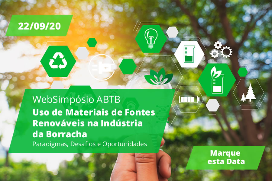 ABTB organiza WebSimpósio Uso de Materiais de Fontes Renováveis na Indústria da Borracha